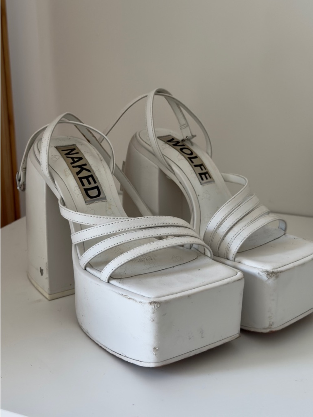 Naked Wolfe White Jada Platform Heels - Picture 3 of 5